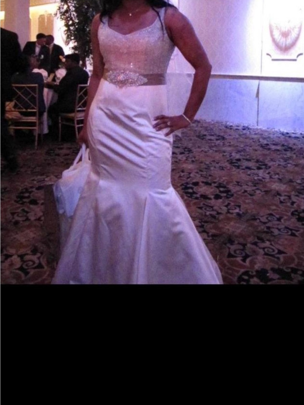 Elegant Cream Mermaid Wedding Dress with Beaded Bodice Purchased from Kleinfeld